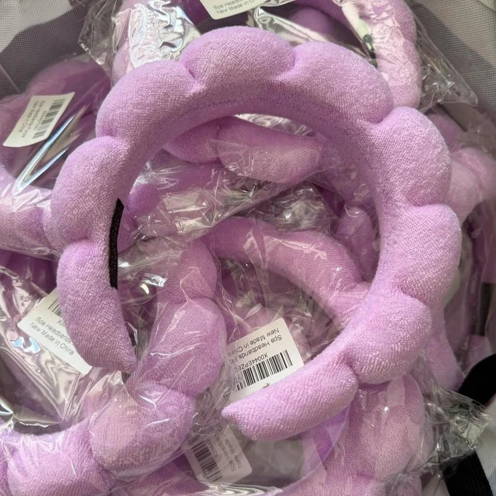 Pink Puffy Cloud Spa Headband Skincare Makeup Hair Band